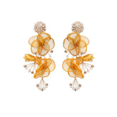 Flaxmaker Floral Pearl Rhinestones Earrings