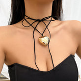 Heart Lace Up Necklace