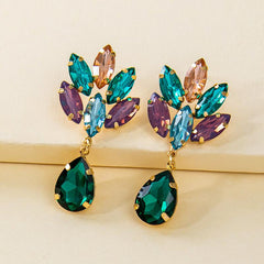 Vintage Drop-shaped Floral Earrings