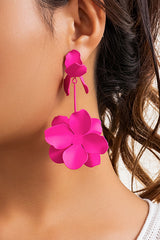 Dopamine Flower Retro Fashion Metal Stud Earrings