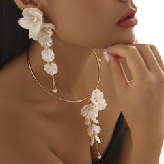 Flower Necklace and Earrings