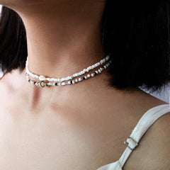 Mixed Color Rice Beads and Conch Multi-Layer Necklace