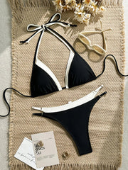 2 Piece Contrast Color Bikinis Set