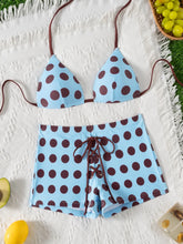 2 Piece Polka Dot Swimwears Dot Print Bikinis Set