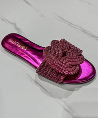 Summer Boutique Green Slide Sandals Zircon