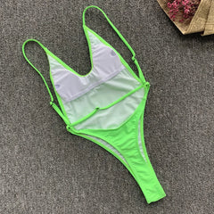 Fluorescent Green One Piece Swimsuit