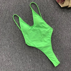 Fluorescent Green One Piece Swimsuit