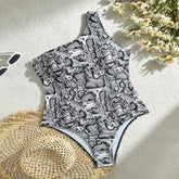 Serpentine Print One Piece Swimsuit