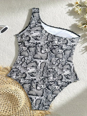 Serpentine Print One Piece Swimsuit