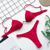 Red Push Up Bikinis Sets