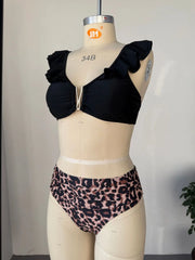 Thickened Two Piece Swimsuit Slim High Waist Bikini Set