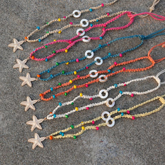 Woven Ethnic Wind Shell Starfish Necklace