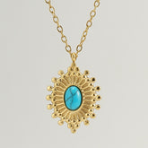 Blue Turquoise Eye Lock Necklace