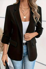 Solid Color Casual Long Sleeve Lapel Blazer