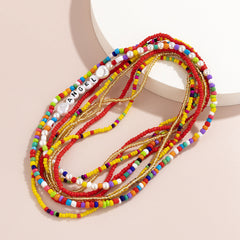 Shell Multilayer Contrast Waist Chain