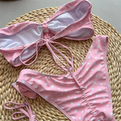 3D Flower Bandaeu Bikinis Sets