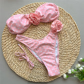 3D Flower Bandaeu Bikinis Sets
