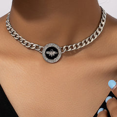 Round Bee Diamond Necklace