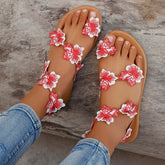Red Flower Casual Beach Sandals