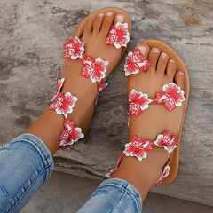 Red Flower Casual Beach Sandals