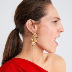 Flaxmaker Metal Floral Earrings