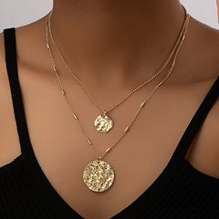 Round Pendant Metal Necklace