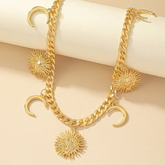 Resort Style Sun and Moon Necklace