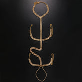 Rhinestone Arm Chain Ring Integrated Bracelet