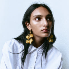 Long Gold Leaf Earrings