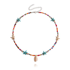 Colored Rice Zhuhai Star Shell Pendant Necklace