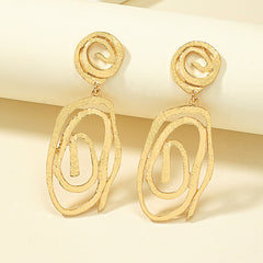 Geometric Oval Earrings