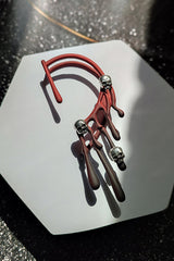 Halloween Lava Retro Burgundy Single Earrings