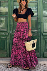 Plan for Paradise Floral Smocked Waist Maxi Skirt