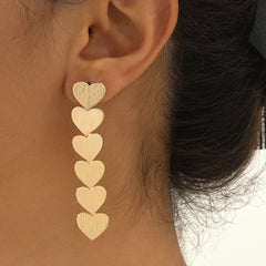 Heart-shaped Tassel Earrings