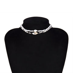 Mixed Color Rice Beads and Conch Multi-Layer Necklace