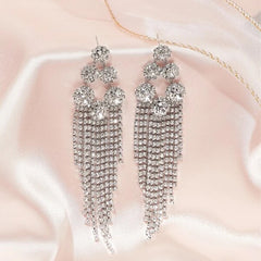 Rhinestone Fringe Earrings