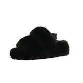 Plush cotton slippers