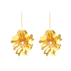 Metal Floral Earrings
