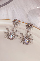 Fashionable Moonstone Dark Spider Earrings