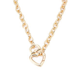 New gold thick chain necklace love pendant collarbone chain