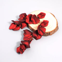 Multilayer Tassel Rose Petal Earrings