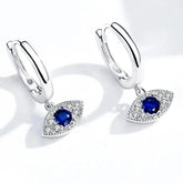 925 Sterling Silver Earrings Blue Eye