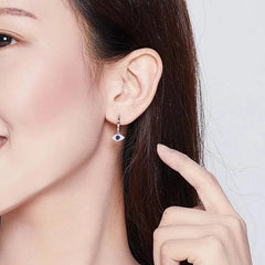 925 Sterling Silver Earrings Blue Eye