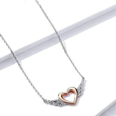 925 Sterling Silver Necklaces Heart with Wings