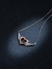 925 Sterling Silver Necklaces Heart with Wings