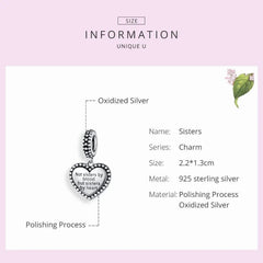 925 Sterling Silver Pendant Heart Letter