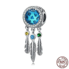 925 Sterling Silver Pendent Blue Dream Catcher