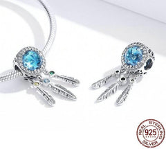 925 Sterling Silver Pendent Blue Dream Catcher