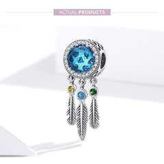 925 Sterling Silver Pendent Blue Dream Catcher
