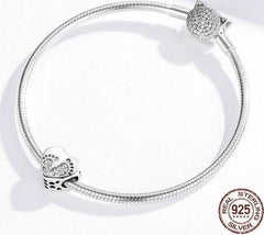 925 Sterling Silver Pendent Footprints Heart